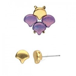Cymbal Alopronia Perno Orecchini per Ginko Placcato oro 24K - 2 pz