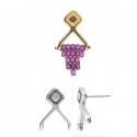 Cymbal Kaminaki II Perno Orecchini per 8/0 Color Argento Anticato - 2 pz