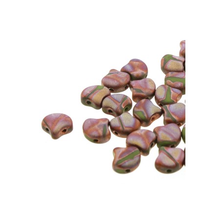 Ginkgo Leaf Bead 7,5 x 7,5 mm Matte Metallic Bronze Iris - 5 g