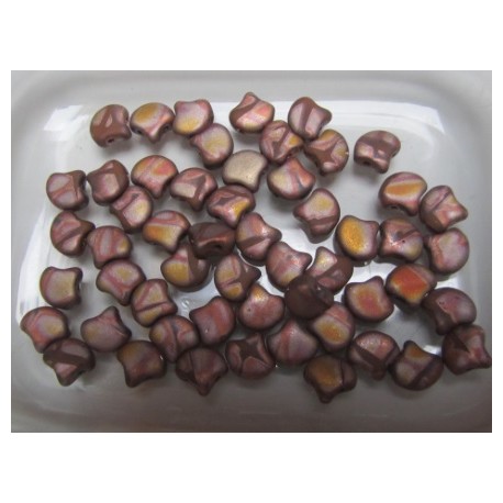 Ginkgo Leaf Bead 7,5 x 7,5 mm Matte Metallic Bronze Iris - 5 g