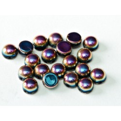 2-hole Cabochon 6 mm Jet Labrador Full - 10 pcs