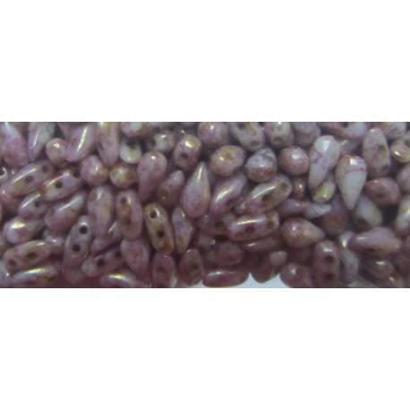 DropDuo 3 x 6 mm Opaque Lila Luster - 40 Pz