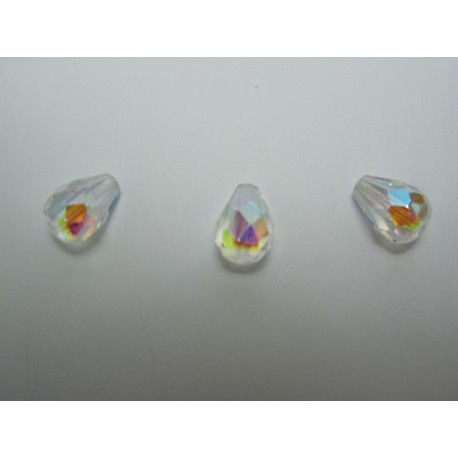 Gocce Sfaccettate 10x7 mm Crystal AB - 10 pz