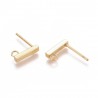 Perno Acciaio Rettangolo 10 x 2 x2 mm Color Oro- 2 pz
