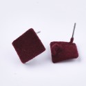 Perno Rombo Ondulato Fioccato 15x15 mm Matte Maroon - 2 pz