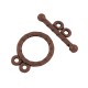 Chiusura T-Bar Tonda Piatta 15,5x12x1,5 mm, Color Rame Anticato - 2 pz