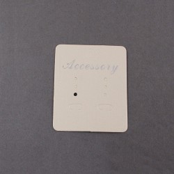 Earring Display Cards 55x45 mm Ivory - 20 pcs