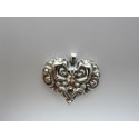 Pendente in Argento 925 Cuore Lavorato 26x23 mm 