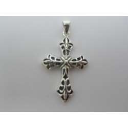 Pendente in Argento 925 Croce Lavorata 39x24 mm 