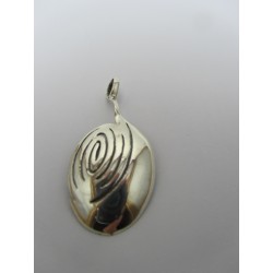 Pendente in Argento 925 Ovale Inciso 42x19 mm 