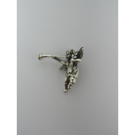Pendente in Argento 925 Angelo Con Tromba 25x25 mm 