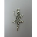 Pendente in Argento 925 Geco con Zampe Mobili 43x22 mm 