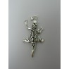 Pendente in Argento 925 Geco con Zampe Mobili 43x22 mm 
