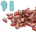 Paisley Duo 8x5 mm Opaque Coral Full Capri Gold Mat Batik - 10 g