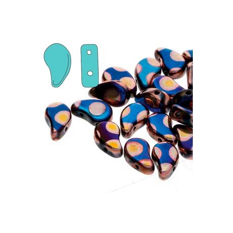 Paisley Duo 8x5 mm Jet Orange Rainbow Dot - 10 g