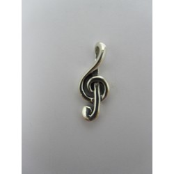 Pendente in Argento 925 Chiave di Violino 23x9 mm 