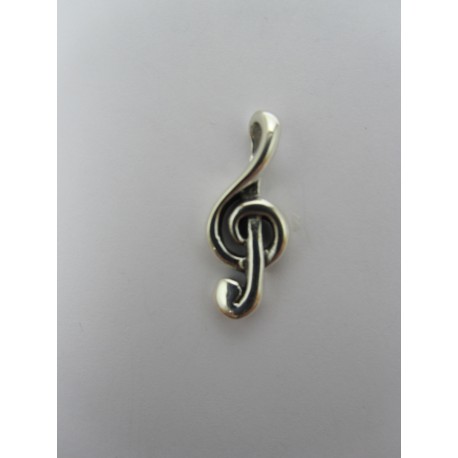 Pendente in Argento 925 Chiave di Violino 23x9 mm 
