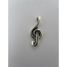 Pendente in Argento 925 Chiave di Violino 23x9 mm 