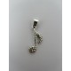 Pendente in Argento 925 Nota Musicale 26x7 mm 