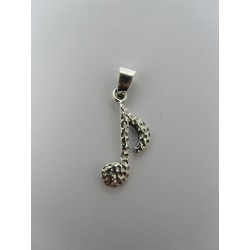 Pendente in Argento 925 Nota Musicale 26x7 mm 