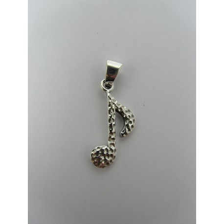 Pendente in Argento 925 Nota Musicale 26x7 mm 