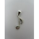 Pendente in Argento 925 Nota Musicale 26x7 mm 