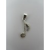 Pendente in Argento 925 Nota Musicale 26x7 mm 