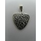 Pendente in Argento 925 Cuore con Chitarra 27x22 mm 