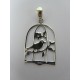 Pendente in Argento 925 Gabbia con Uccellino 30x20 mm 