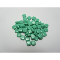 Perline Tile 6 mm Turquoise Green - 40 Pz