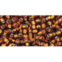 Rocailles Toho 8/0 Silver-Lined Smoky Topaz