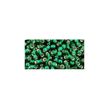 Rocailles Toho 8/0 Silver-Lined Green Emerald