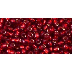 Rocailles Toho 8/0 Silver-Lined Ruby