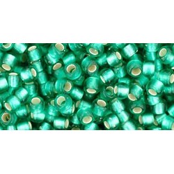 Rocailles Toho 8/0 Silver-Lined Frosted Dark Peridot