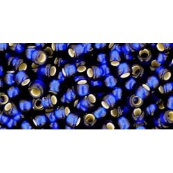 Rocailles Toho 8/0 Silver-Lined Frosted Cobalt