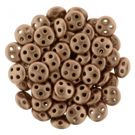 Perline QuadraLentil 4 fori 6 mm Matte Metallic Bronze Copper- 5 g