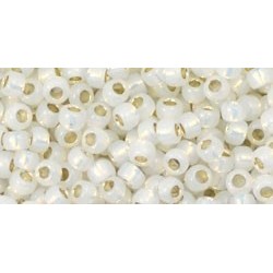 Rocailles Toho 8/0 Silver-Lined Milky White