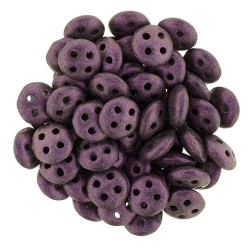 CzechMates QuadraLentil 4 Holes 6 mm Metallic Suede Pink - 5 g