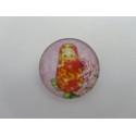 Cabochon Tondo in Vetro diametro 25 mm Soggetto Matrioska - 1 pz