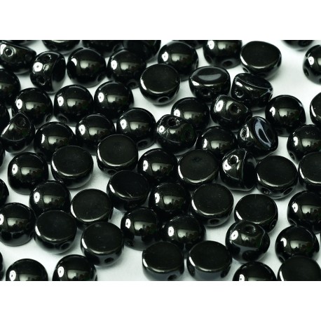 Cabochon Doppio Foro 6 mm Jet - 10 pz