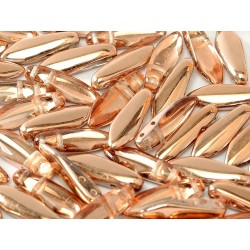 2-Hole Glass Daggers 5x16 mm Crystal Capri Gold - 20 pcs