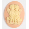 Cammeo Resina Ovale 40x30 mm Putti Innamorati Ivory / Light Rose - 1 pz