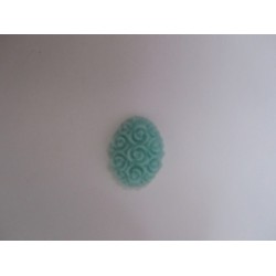 Cabochon Resina Ovale 18x13 mm Fiori Turquoise - 2 pz