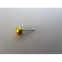 Brass Ear-Pin Ball 9 mm, Gold Color Plated - 4 pcs