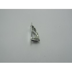 Brass Ear-Clip 12x22x8 mm, Nichel Color Plated - 4 pcs