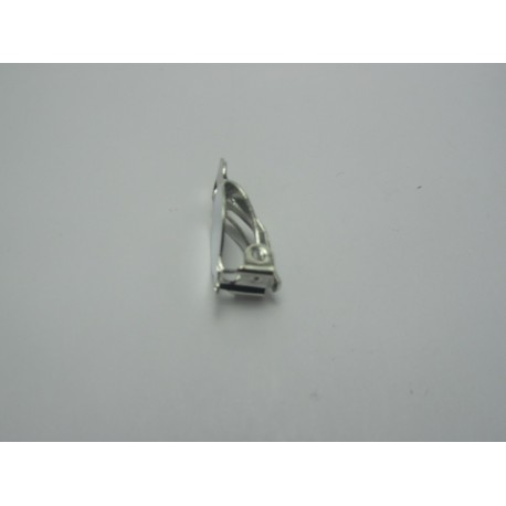 Base Orecchino a Clip Ottone 12x22x8 mm Color Nichel- 4 pz