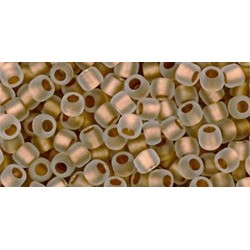 Rocailles Toho 8/0 Frosted Gold-Lined Crystal