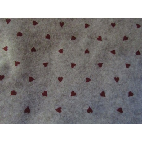 Panno Lenci 50x90 cm sp. 1 mm Dis. Cuore Grigio - 1 pz