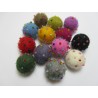 Pallina Feltro con Perline 20 mm Colori Misti - 5 pz