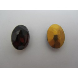 Oval Faceted Glass Cabochon 18x13 mm Madeira Topaz - 1 pc